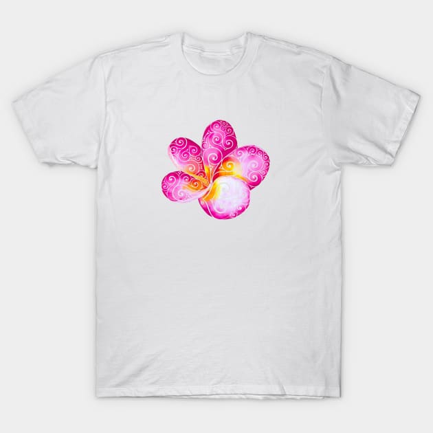 Swirly Plumeria T-Shirt by VectorInk